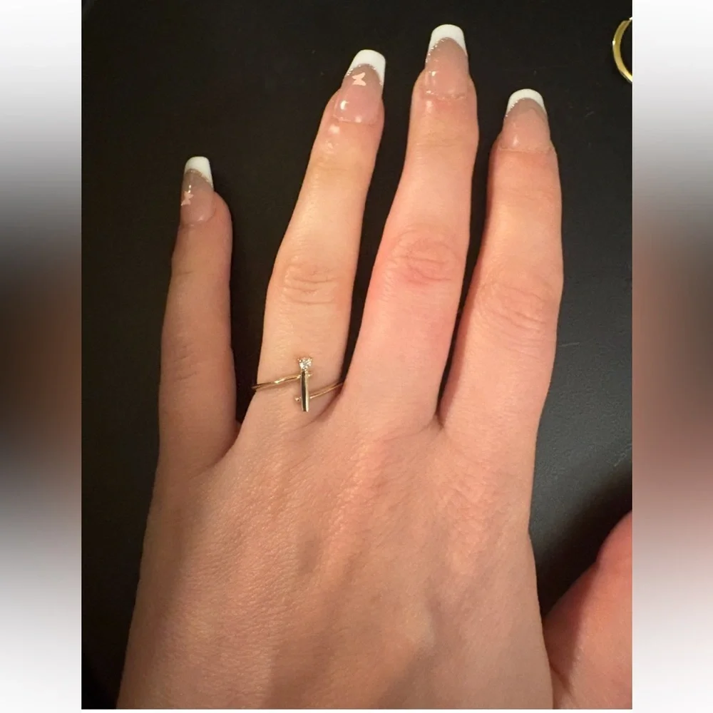 New‎  Gold plated Ring over sterling silver with grade AAA cubic zirconia ,Siizu